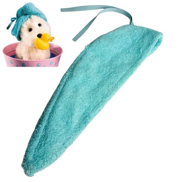 American Girl Coconut Spa Hair Towel Wrap Pet Grooming Bath Accessory Terry Ties - Picture 1 of 6